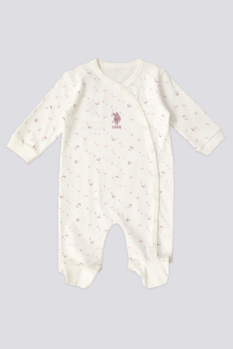 Kız Bebek Beyaz Bebek Patikli Tulum