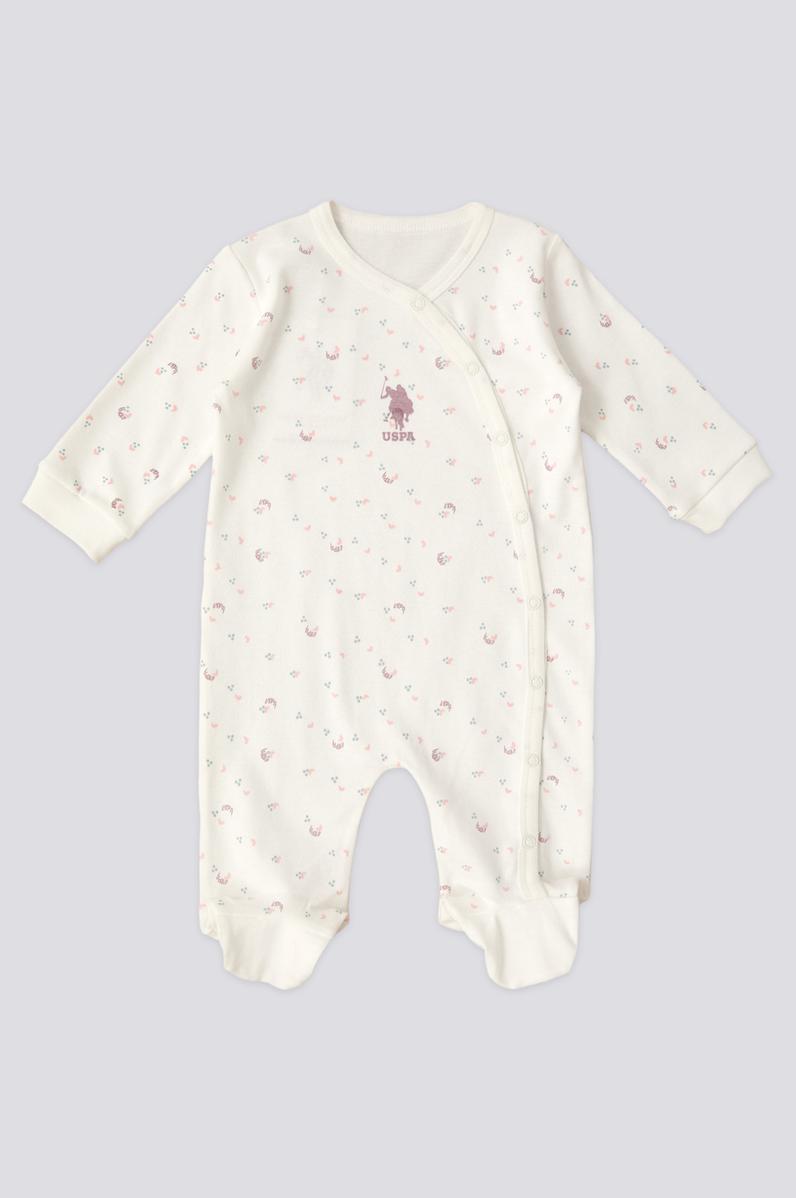 Kız Bebek Beyaz Bebek Patikli Tulum