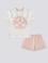Kız Bebek Açık Pembe Baskılı 2'li Kısa Kol Tişört Takım