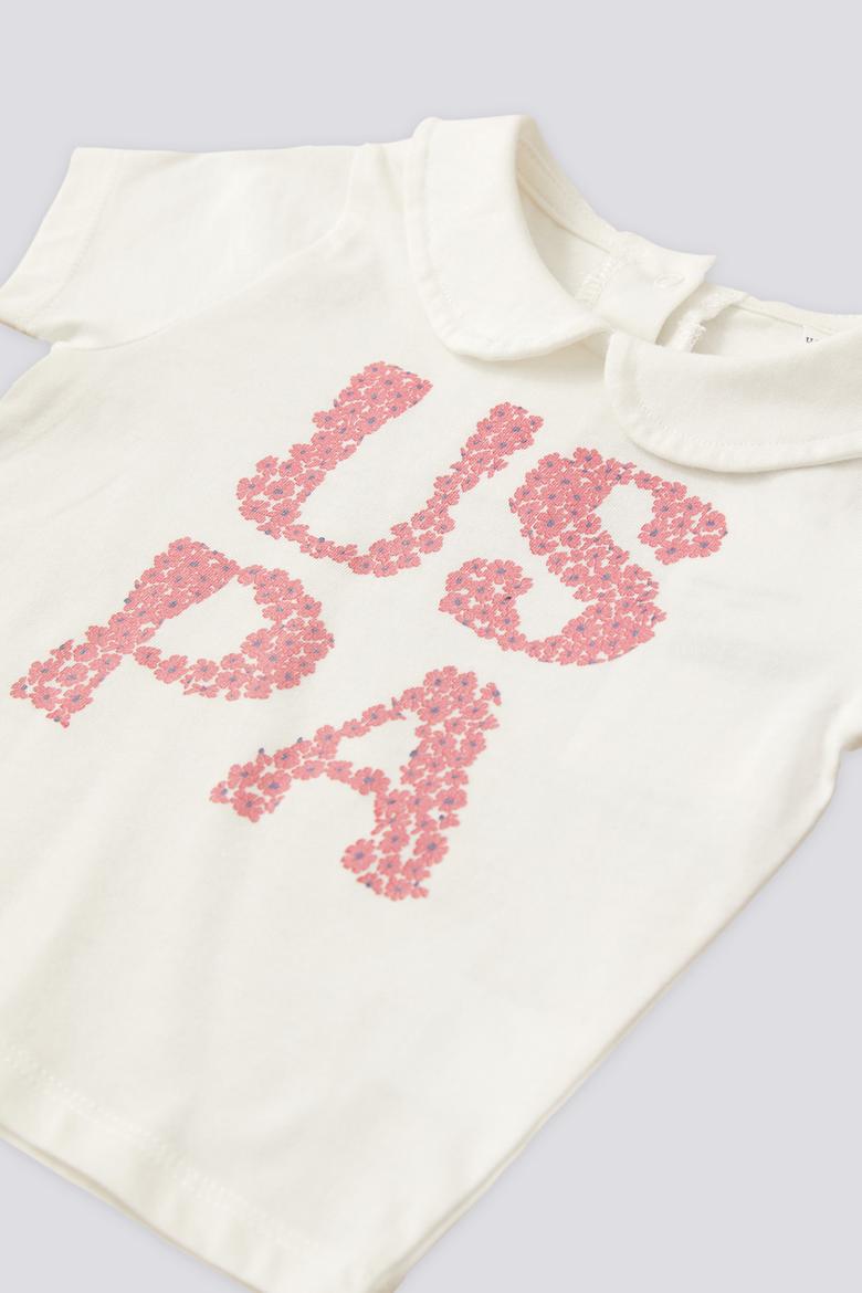 Kız Bebek Somon 2'li Kısa Kol Tişört Takım - 50303771005