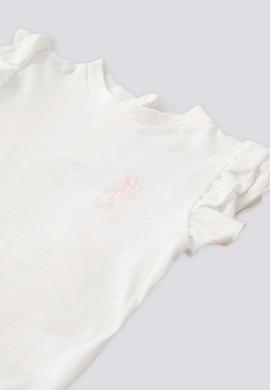 Kız Bebek Pembe Fırfırlı 2'li Kısa Kol Tişört Takım - 50303763006