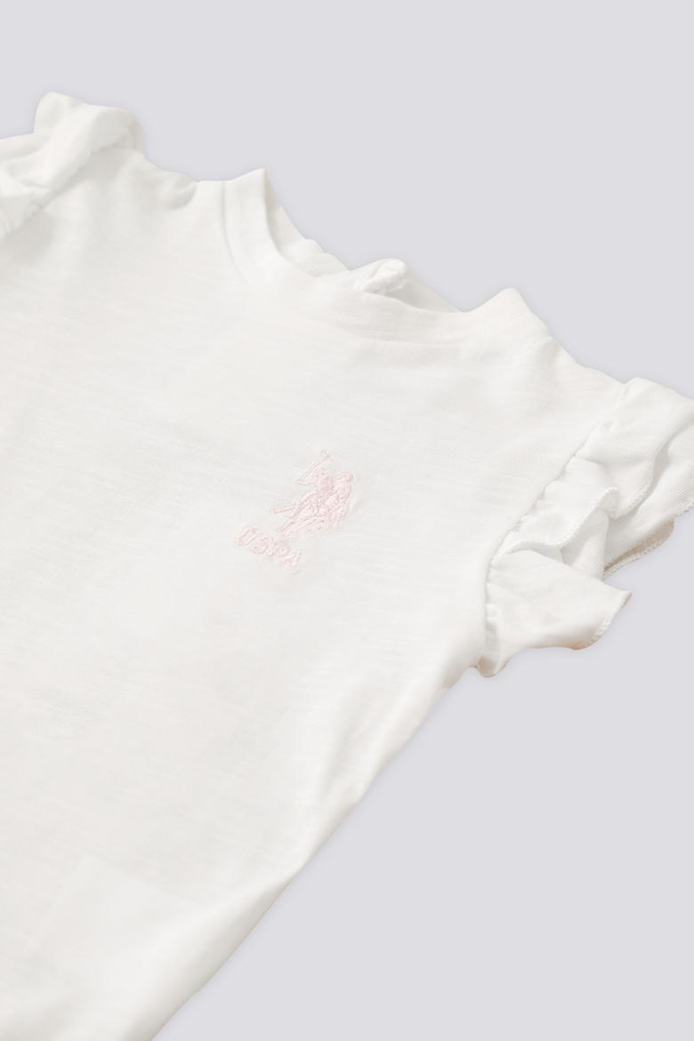 Kız Bebek Pembe Fırfırlı 2'li Kısa Kol Tişört Takım - 50303763006