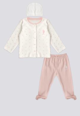 Kız Bebek Pembe Patikli 3'lü Takım - 50303661002