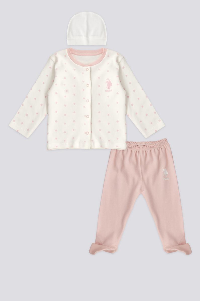 Kız Bebek Pembe Patikli 3'lü Takım