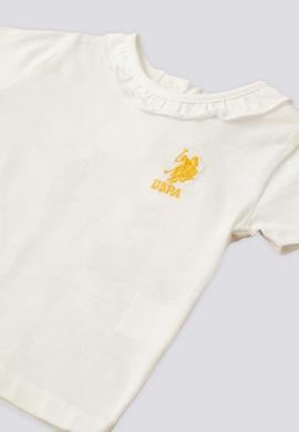 Kız Bebek Sarı Pötikareli 2'li Kısa Kol Tişört Takım - 50303761006