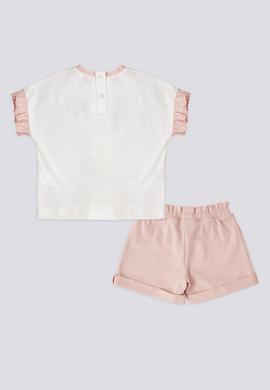 Kız Bebek Beyaz 2'li Kısa Kol Tişört Takım - 50303759004