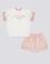 Kız Bebek Beyaz 2'li Kısa Kol Tişört Takım