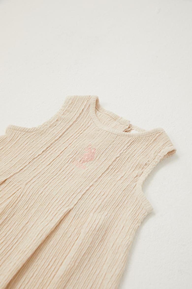 Kız Bebek Bej Kolsuz Elbise - 50303785005
