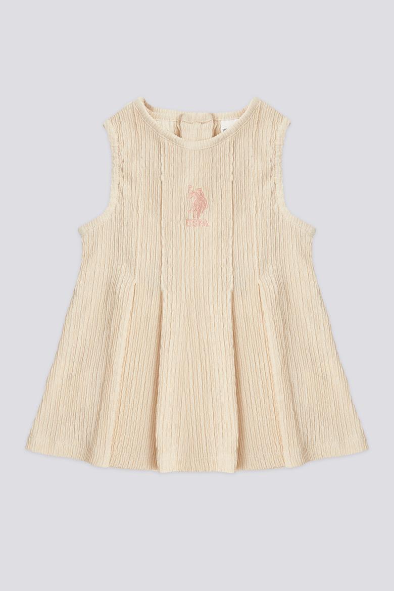 Kız Bebek Bej Kolsuz Elbise