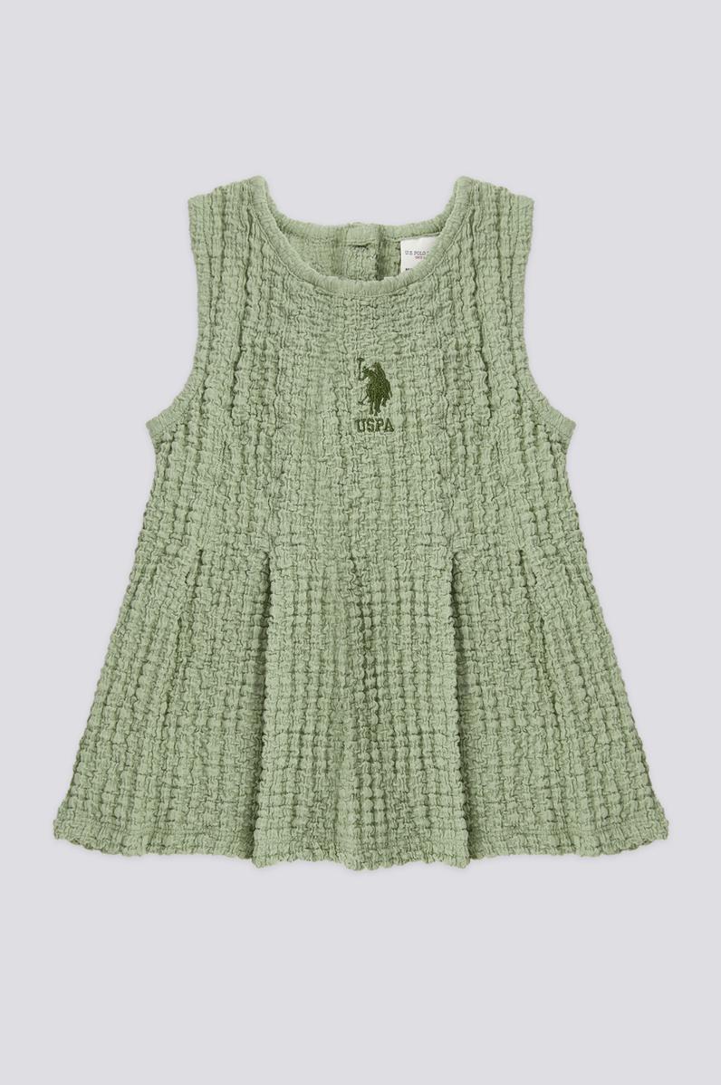 Kız Bebek Yeşil Kolsuz Elbise