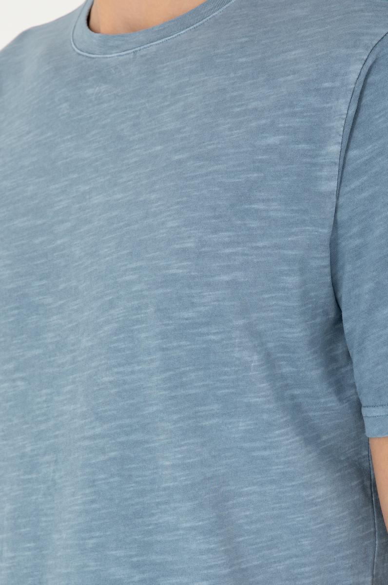 Erkek Regular Fit Bisiklet Yaka İndigo Basic Tişört
