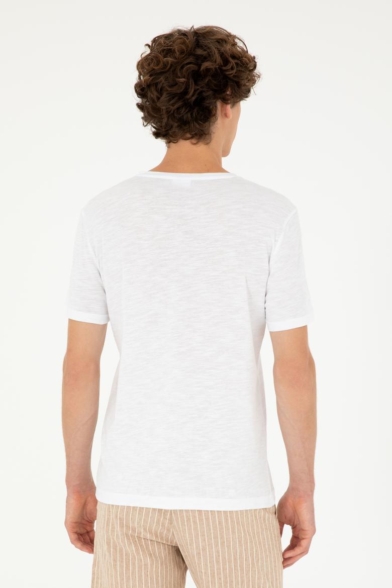 Erkek Beyaz Basic Tişört - 50279618007