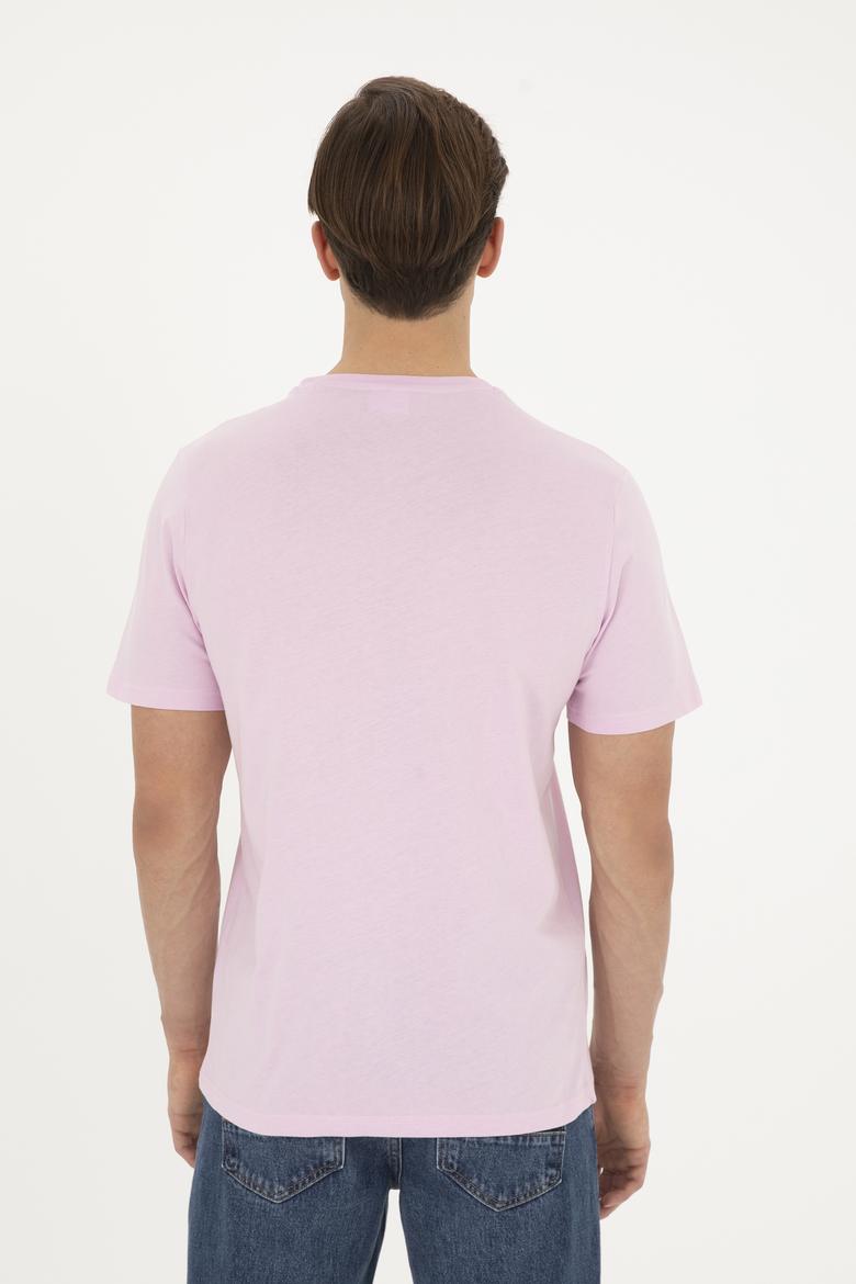Erkek Pembe Basic Tişört - 50279632219