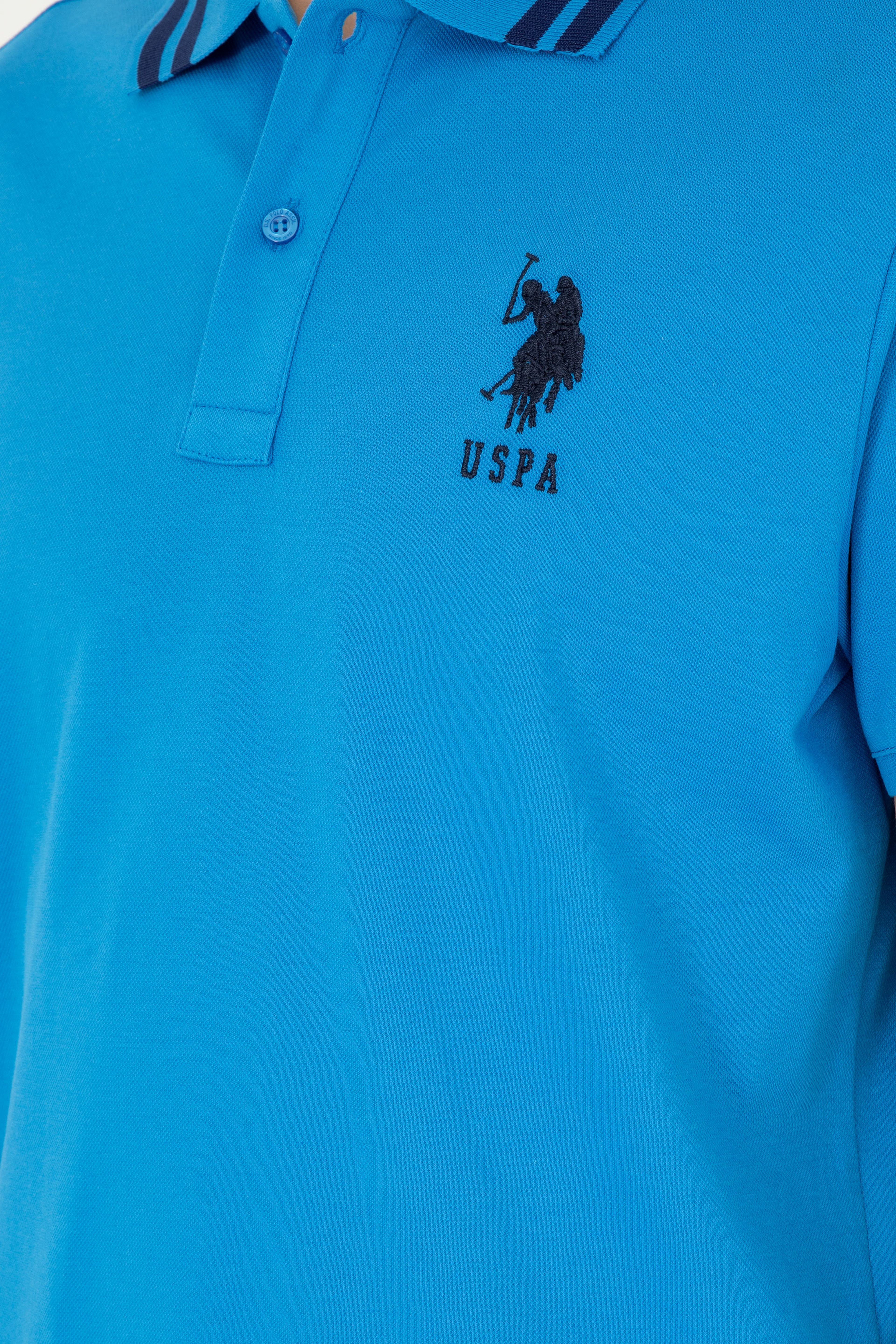 Erkek Slim Fit Polo Yaka Saks Basic Tişört
