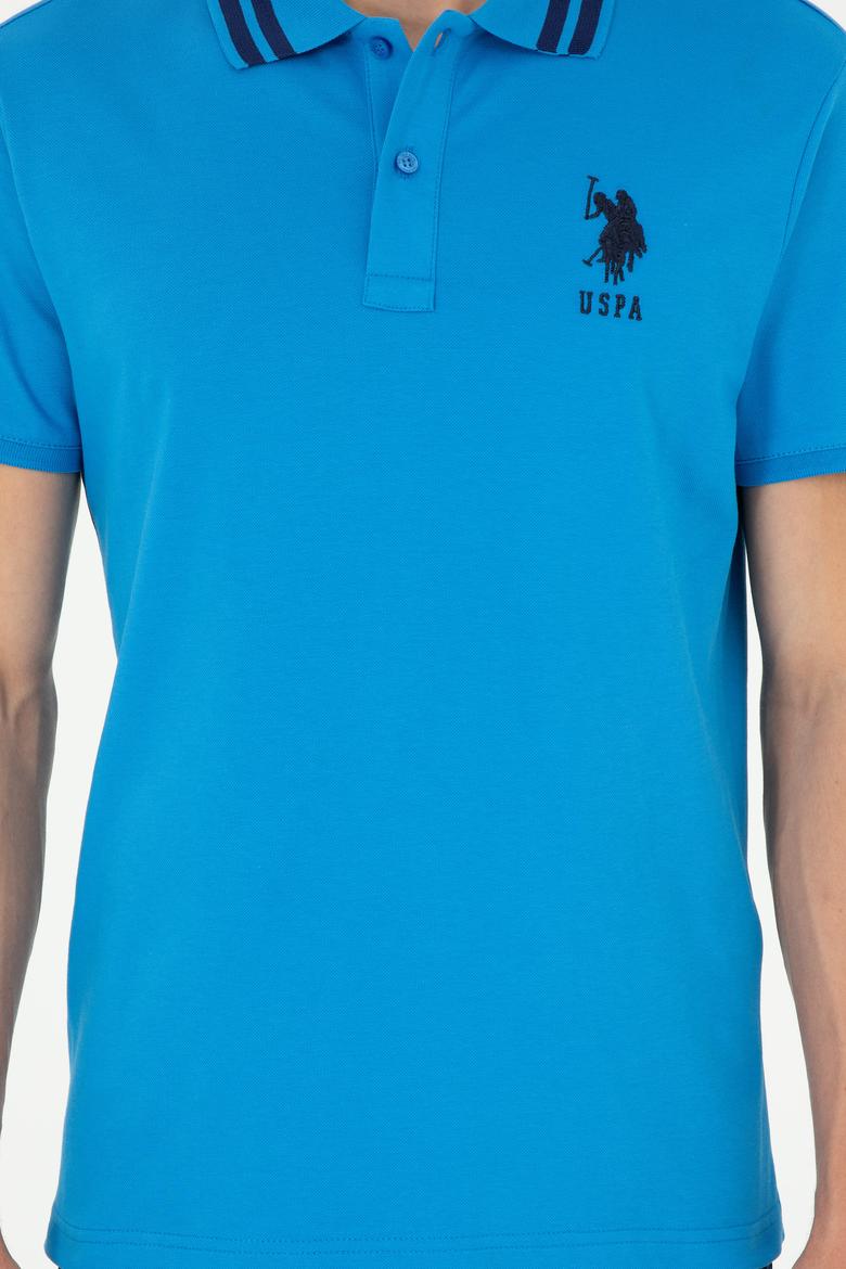 Erkek Slim Fit Polo Yaka Saks Basic Tişört - 50279569054