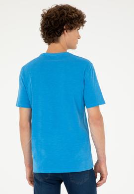 Erkek Regular Fit Bisiklet Yaka Saks Basic Tişört - 50279578071