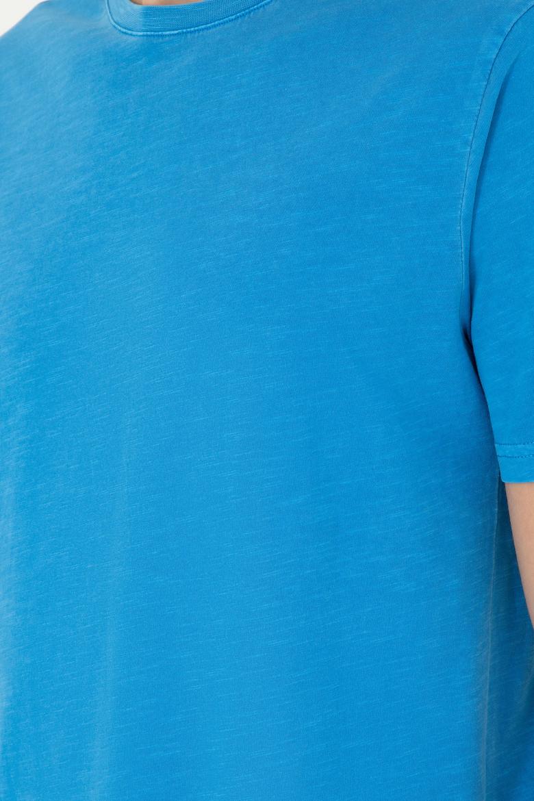 Erkek Regular Fit Bisiklet Yaka Saks Basic Tişört - 50279578071