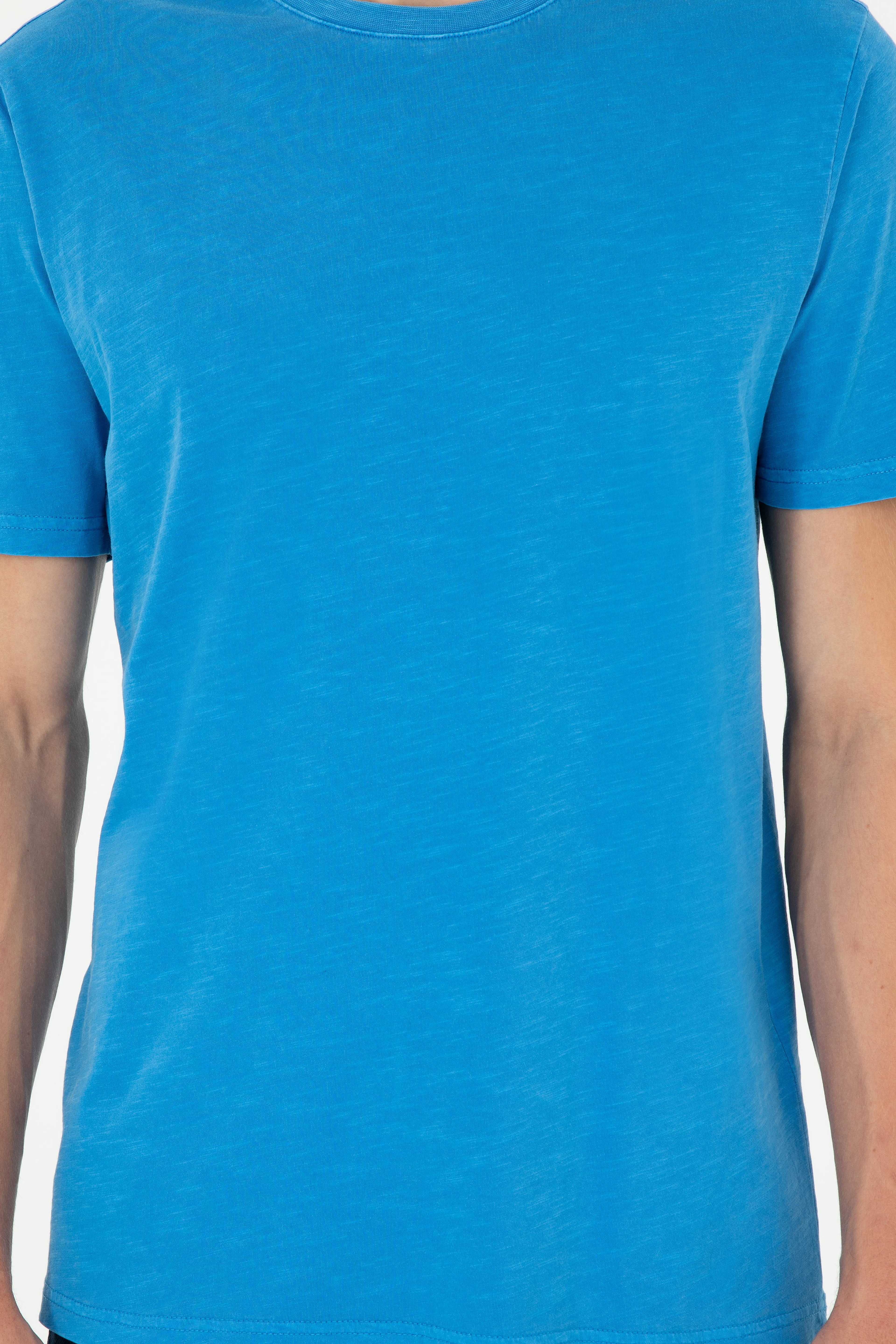 Erkek Regular Fit Bisiklet Yaka Saks Basic Tişört - Image 6