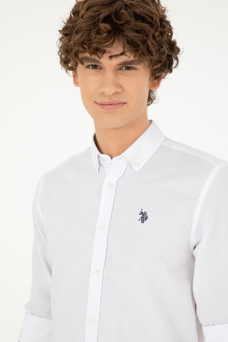 Erkek Beyaz Uzun Kollu Basic Gömlek - 50288629001