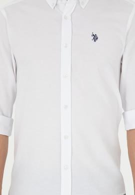 Erkek Beyaz Uzun Kollu Basic Gömlek - 50288629001