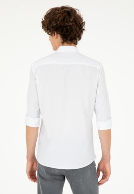 Erkek Beyaz Uzun Kollu Basic Gömlek - 50288629001