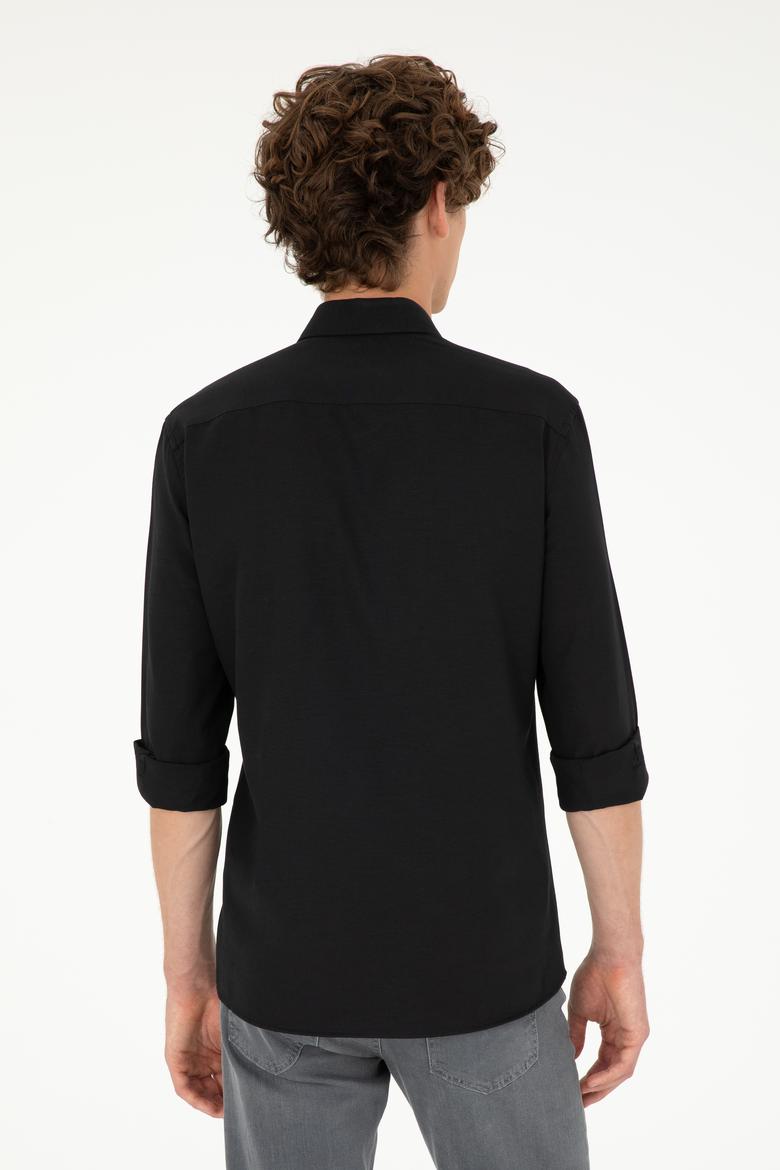 Erkek Siyah Uzun Kollu Basic Gömlek - 50288629027