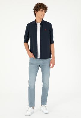 Erkek Lacivert Uzun Kollu Basic Gömlek - 50288629036