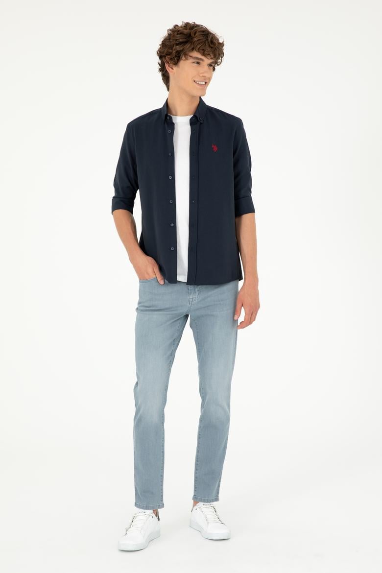 Erkek Lacivert Uzun Kollu Basic Gömlek - 50288629036