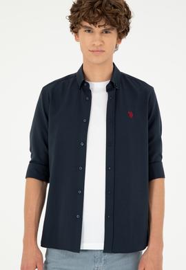 Erkek Lacivert Uzun Kollu Basic Gömlek - 50288629036