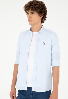 Erkek Açık Mavi Uzun Kollu Basic Gömlek - 50288629017