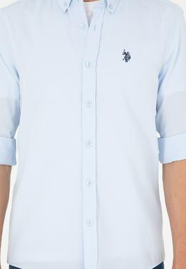 Erkek Açık Mavi Uzun Kollu Basic Gömlek - 50288629017