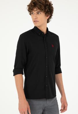 Erkek Siyah Uzun Kollu Basic Gömlek - 50288629027