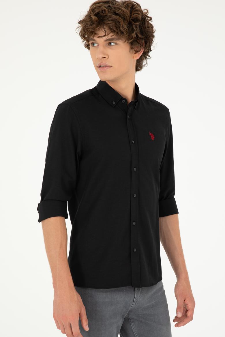 Erkek Siyah Uzun Kollu Basic Gömlek - 50288629027