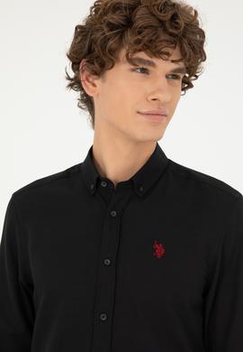 Erkek Siyah Uzun Kollu Basic Gömlek - 50288629027