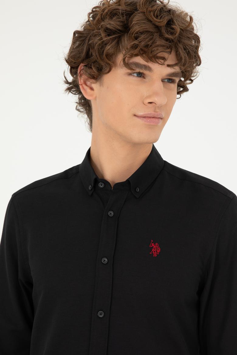 Erkek Siyah Uzun Kollu Basic Gömlek - 50288629027