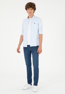 Erkek Açık Mavi Uzun Kollu Basic Gömlek - 50288629017