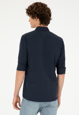 Erkek Lacivert Uzun Kollu Basic Gömlek - 50288629036