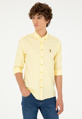 Erkek Sarı Uzun Kollu Basic Gömlek - 50263099079