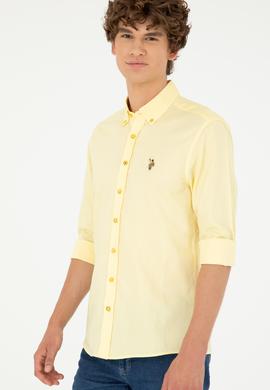 Erkek Sarı Uzun Kollu Basic Gömlek - 50263099079
