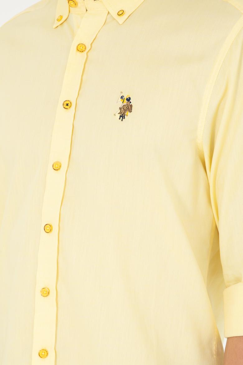 Erkek Sarı Uzun Kollu Basic Gömlek - 50263099079