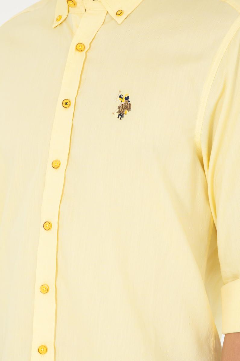 Erkek Sarı Uzun Kollu Basic Gömlek