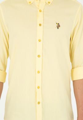 Erkek Sarı Uzun Kollu Basic Gömlek - 50263099079