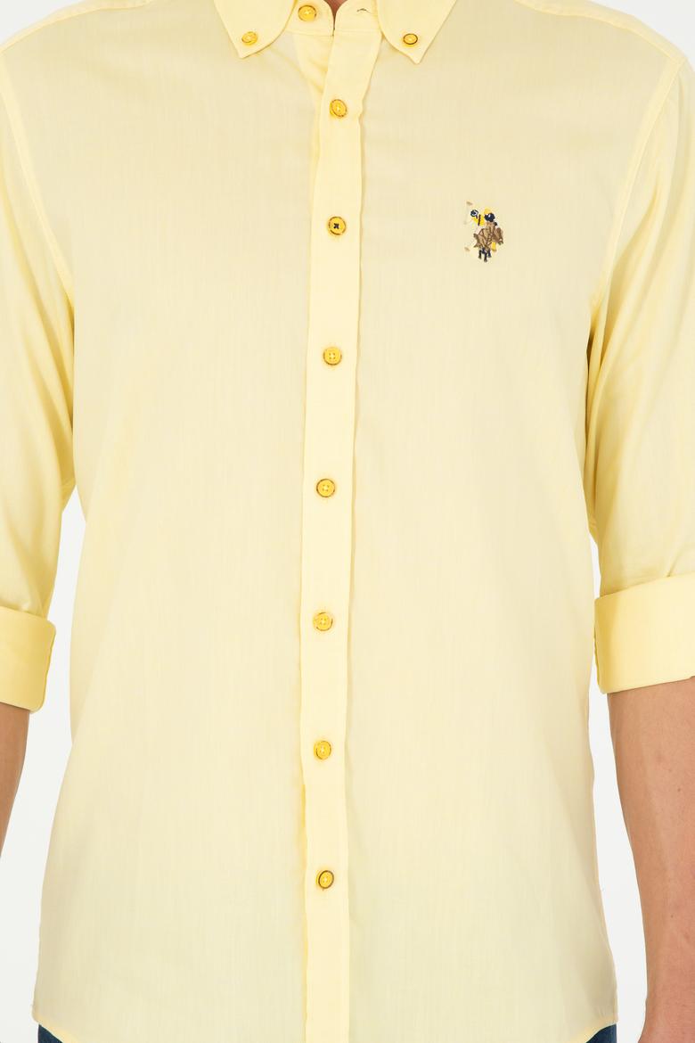 Erkek Sarı Uzun Kollu Basic Gömlek - 50263099079