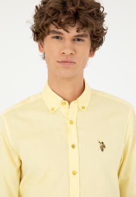 Erkek Sarı Uzun Kollu Basic Gömlek - 50263099079