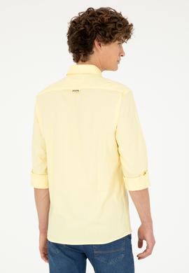 Erkek Sarı Uzun Kollu Basic Gömlek - 50263099079