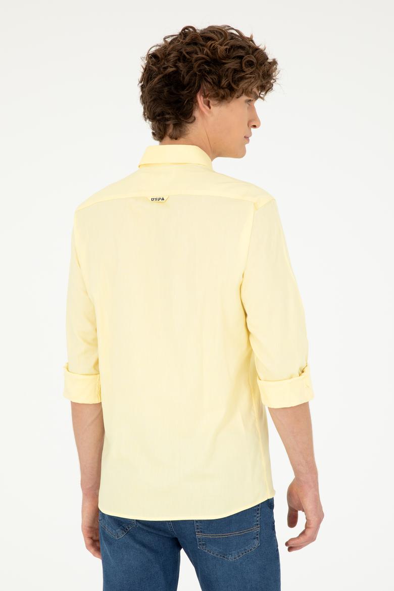 Erkek Sarı Uzun Kollu Basic Gömlek - 50263099079