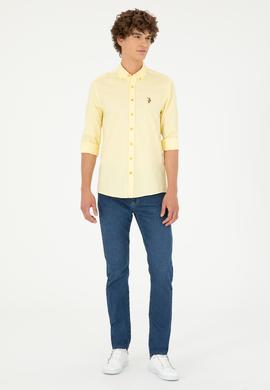 Erkek Sarı Uzun Kollu Basic Gömlek - 50263099079