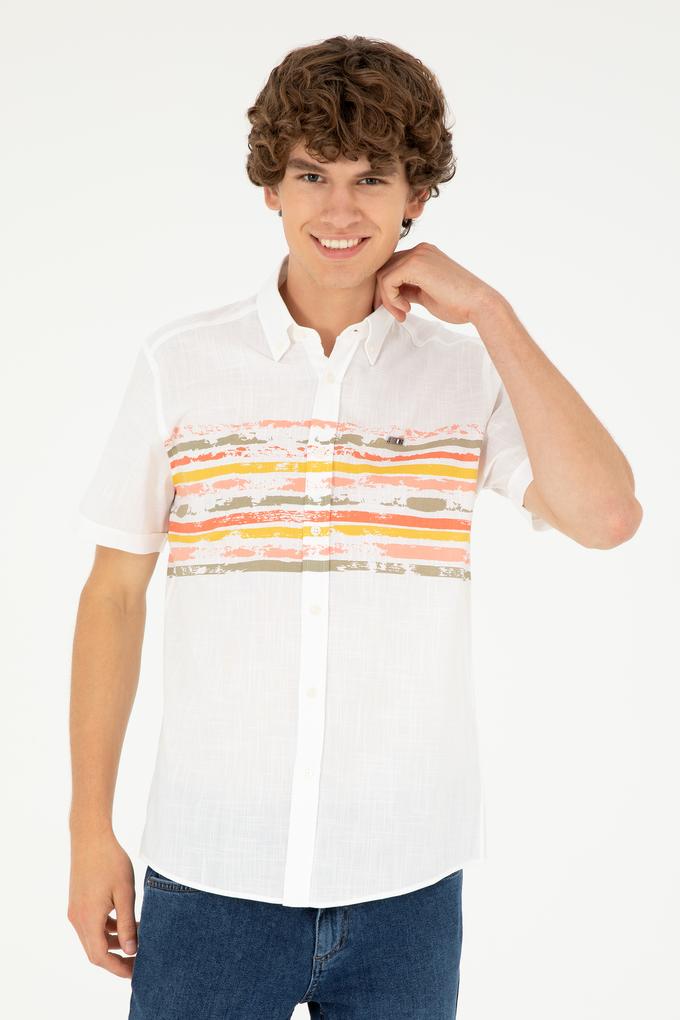 Erkek Haki Kısa Kollu Gömlek