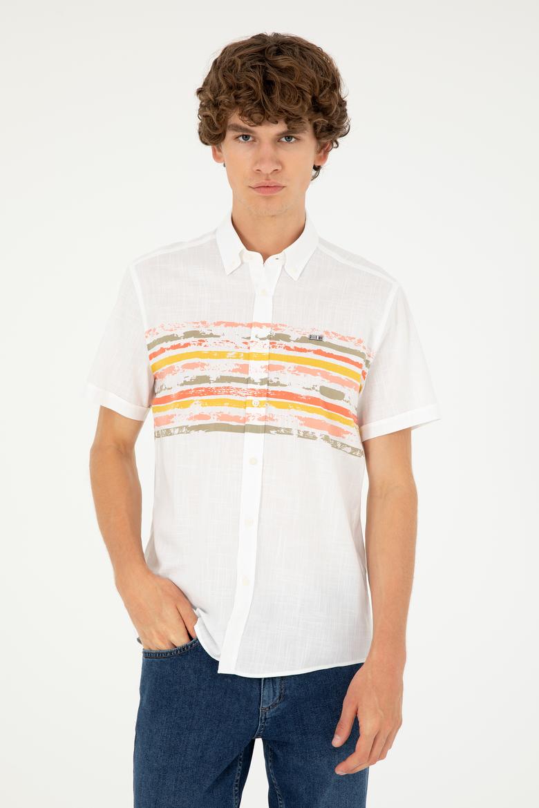 Erkek Haki Kısa Kollu Gömlek - 50282801005