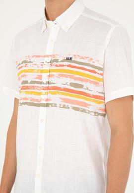 Erkek Haki Kısa Kollu Gömlek - 50282801005